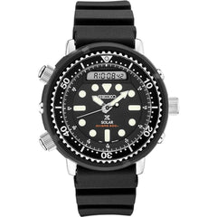 Seiko Men's Watch - Prospex Solar Black Silicone Strap Analog-Digital | SNJ025P1