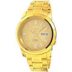 Seiko Men's Watch - Seiko 5 Automatic Yellow Gold Steel Bracelet Date-Day | SNKK20K1