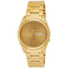 Seiko Men's Watch - Seiko 5 Automatic Yellow Gold Steel Bracelet Day-Date | SNKL48K1