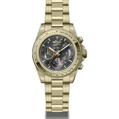 Invicta Men's Watch - Speedway Chrono Black Skeleton Dial Yellow Gold Case | 50272