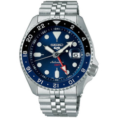 Seiko Men's Watch - 5 Sports SKX GMT Blue Dial Stainless Steel Bracelet | SSK003