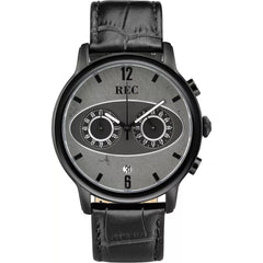 REC Men's Chronograph Black Calf Leather Strap Watch | MARK I M3
