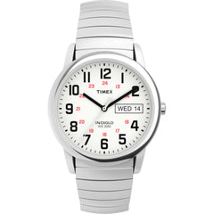 Timex Men's Watch - Easy Reader White Dial Silver Steel Expansion Bracelet | T20461