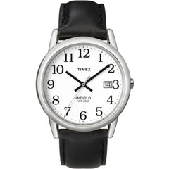 Timex Men's Watch - Easy Reader Quartz Date White Dial Black Leather Strap | T2H281