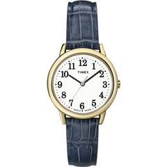 Timex Women's Watch - Easy Reader Quartz Blue Croco Pattern Leather Strap | T2N954