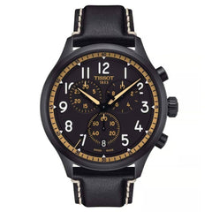 Tissot Men's Watch - T-Sport Quartz Chronograph Black Leather Strap | T1166173605202