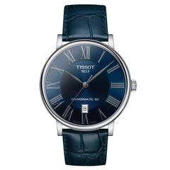 Tissot Men's Watch - T-Classic Automatic Blue Dial Leather Strap Date | T1224071604300