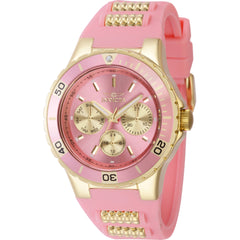 Invicta Women's Watch - Aviator Chrono Pink and Yellow Gold Silicone Strap | 39409