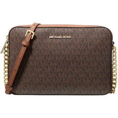Michael Kors Women's Crossbody Bag - Jet Set Large Canvas, Brown | 35F8GTTC3B BRN