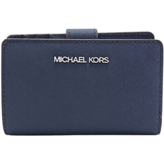 Michael Kors Women's Wallet - Leather with Snap Fastening, Navy | 35R4STVF6L NVY