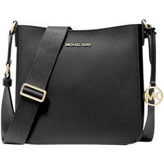 Michael Kors Women's Messenger Bag - Jet Set Coated Canvas, Black | 35S4GTVC5L BLK