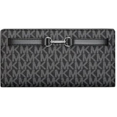 Michael Kors Women's Wallet - Carson Large Logo-Print Canvas, Black | 35S5S2ZE3B BLK