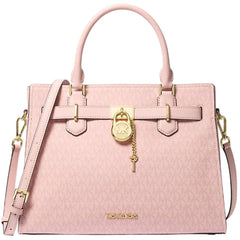 Michael Kors Women's Satchel - Hamilton Medium Logo, Powder Blush | 35T5GHMS2B PD BH