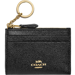 Coach Women's Case - Mini Skinny Id Crossgrain Leather, Gold/Black | 88250 BLK