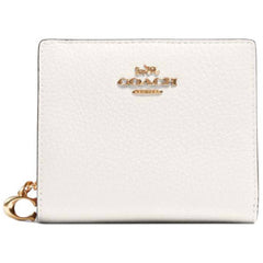 Coach Women's Snap Wallet - Bifold Refined Pebble Leather, Gold/Chalk | C2862 CHK