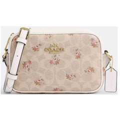 Coach Women's Camera Bag - Mini Jamie with Floral Print, Gold/Sand Multi | CBA86 MLT