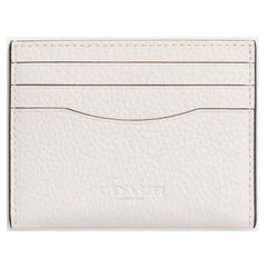 Coach Women's Card Case - Refined Pebble Leather Slim Id, Chalk | CP209 CHK