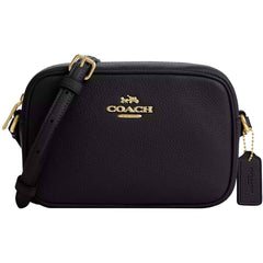 Coach Women's Camera Bag - Mini Jamie Refined Pebble Leather, Gold/Black | CQ875 BLK