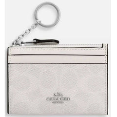 Coach Women's Id Case - Mini Skinny Signature Canvas, Silver/White/Chalk | CW870 WH CHK