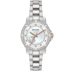 Bulova Women's Watch - Crystal Collection MOP Dial Stainless Steel Bracelet | 98L232