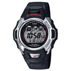 Casio Men's G-Shock Tough Solar Atomic Grey Dial Black Rubber Strap Alarm Digital Dive Watch | GWM500A-1