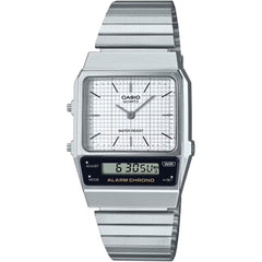 Casio Men's Watch - White Analog and Grey Digital Dial Resin Strap | AQ-800E-7ACF