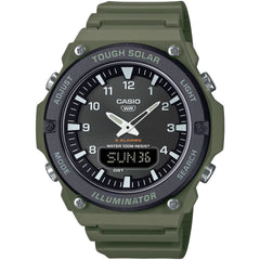 Casio Men's Watch - World Time Black Analog-Digital Dial Green Strap | AQ-S820W-3BVCF