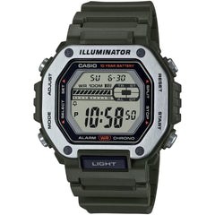Casio Men's Watch - Dual Time Grey Digital Dial Black Resin Strap | MWD-110H-3AVCF