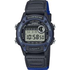 Casio Unisex Watch - Digital Dial Alarm Black and Blue Strap | W-220HF-2AVCF