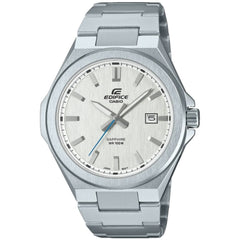 Casio Men's Watch - Edifice Quartz White Dial Silver Steel Bracelet | EFB-108D-7AVCR