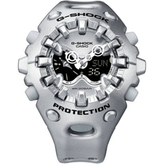 Casio Unisex Ana-Digi Watch - G-Shock World Time Silver Resin Strap | GA-V01A-8ACR