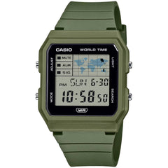 Casio Unisex Digital Watch - Alarm World Time WR Grey Dial Green Strap | LF-30W-3ACF