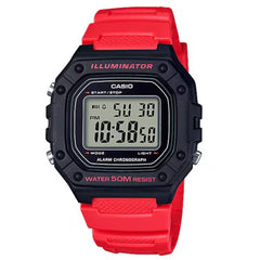 Casio Men's Digital Watch - Quartz Chronograph Grey Dial Resin Strap | W-218H-4BVCF