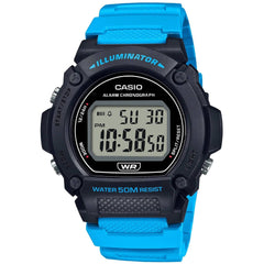 Casio Men's Digital Watch - Quartz Alarm Chronograph Blue Resin Strap | W-219H-2A2VCF