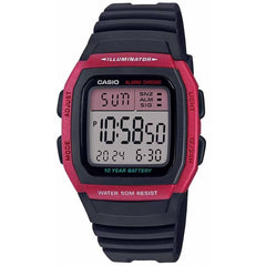 Casio Men's Digital Watch - Quartz Chrono Dual Time Black Resin Strap | W-96H-4AVCF