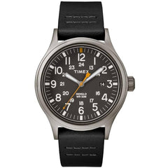 Timex Men's Watch - Allied Quartz Grey Dial Black Leather Strap | TW2R46500VQ