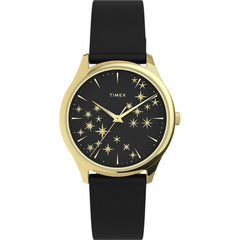 Timex Women's Watch - Starstruck Quartz Black Genuine Leather Strap | TW2U573009J