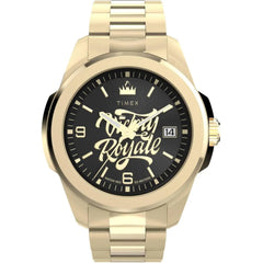Timex Men's Watch - x Fortnite Essex Black Dial Yellow Gold Bracelet | TW2Y47200JR
