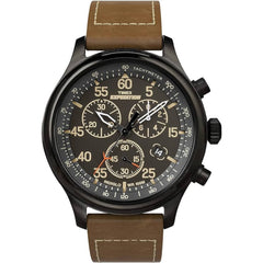 Timex Men's Watch - Expedition Field Quartz Chrono Brown Leather Strap | TW4B208009J