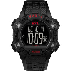 Timex Men's Digital Watch - UFC Core Shock Quartz Black Plastic Strap | TW4B27400JT
