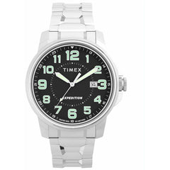 Timex Men's Watch - Expedition Field Black Dial Stainless Steel Bracelet | TW4B313009J