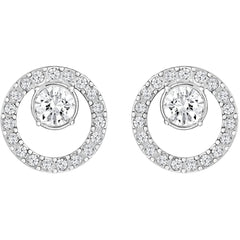 Swarovski Women's Stud Earrings - Constella Circle Pierced Silver Tone | 5201707