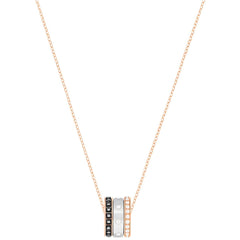 Swarovski Women's Pendant Necklace - Hint Black and Clear Crystals 3 Rings | 5353666