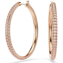 Swarovski Women's Hoop Earrings - Dextera Crystal Pavé Rose Gold Plated | 5383938