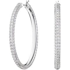Swarovski Women's Hoop Earrings - Dextera Crystal Pavé Rhodium Plated | 5389432