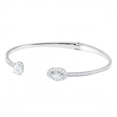 Swarovski Women's Cuff Bracelet - Attract Drop-Shaped Stone Rhodium Plated | 5416190