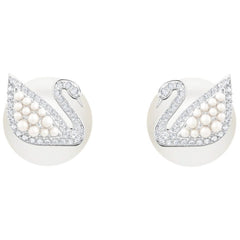 Swarovski Women's Stud Earrings - Iconic Swan Crystals and Pearls Pierced | 5416591