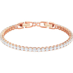 Swarovski Women's Bracelet - Rose Gold Tone White Crystals Round Tennis | 5464948