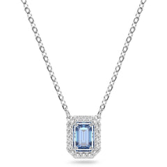 Swarovski Women's Pendant Necklace - Una Elegant Blue Octagon-Cut Stone | 5614926