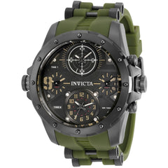 Invicta Men's Watch - Coalition Forces 4 Time Zone Gunmetal and Green Strap | 31138